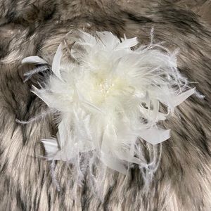 Two Bridal Feather Hairpieces